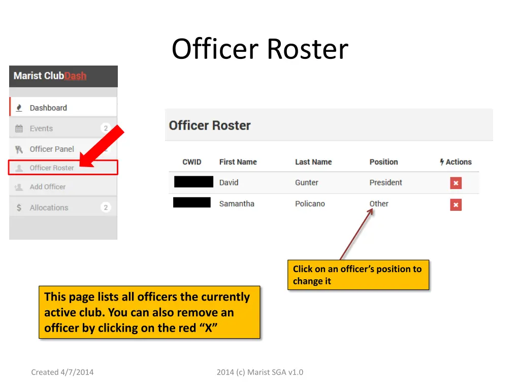 officer roster