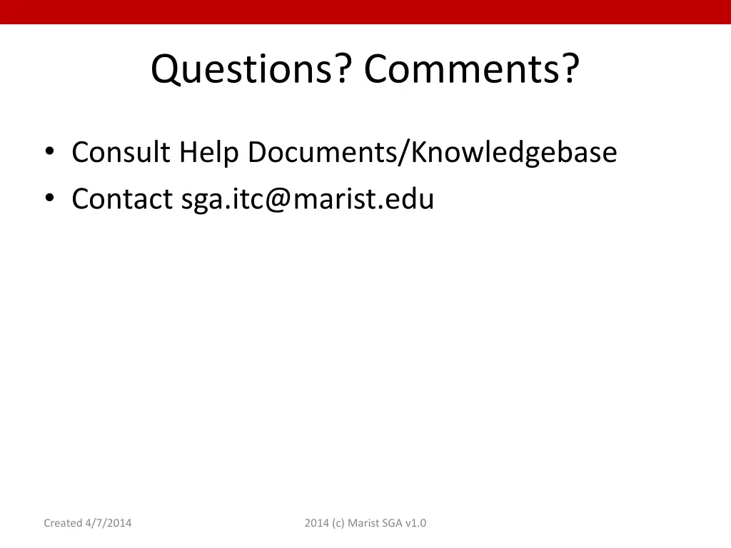 questions comments