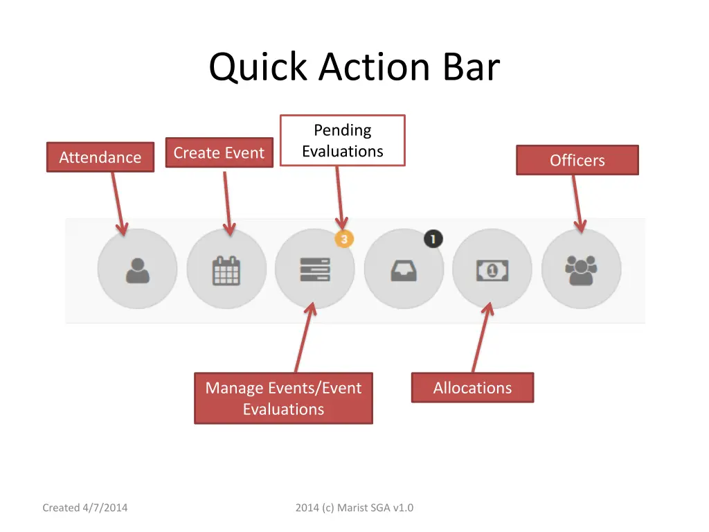quick action bar