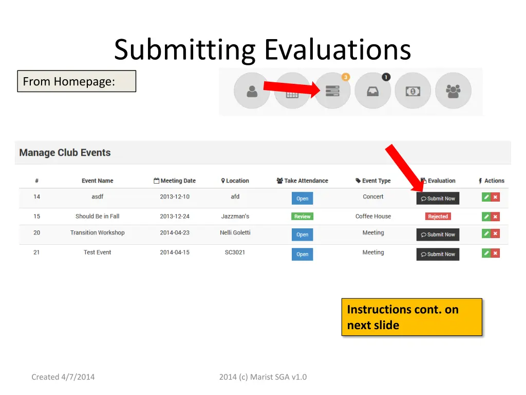 submitting evaluations