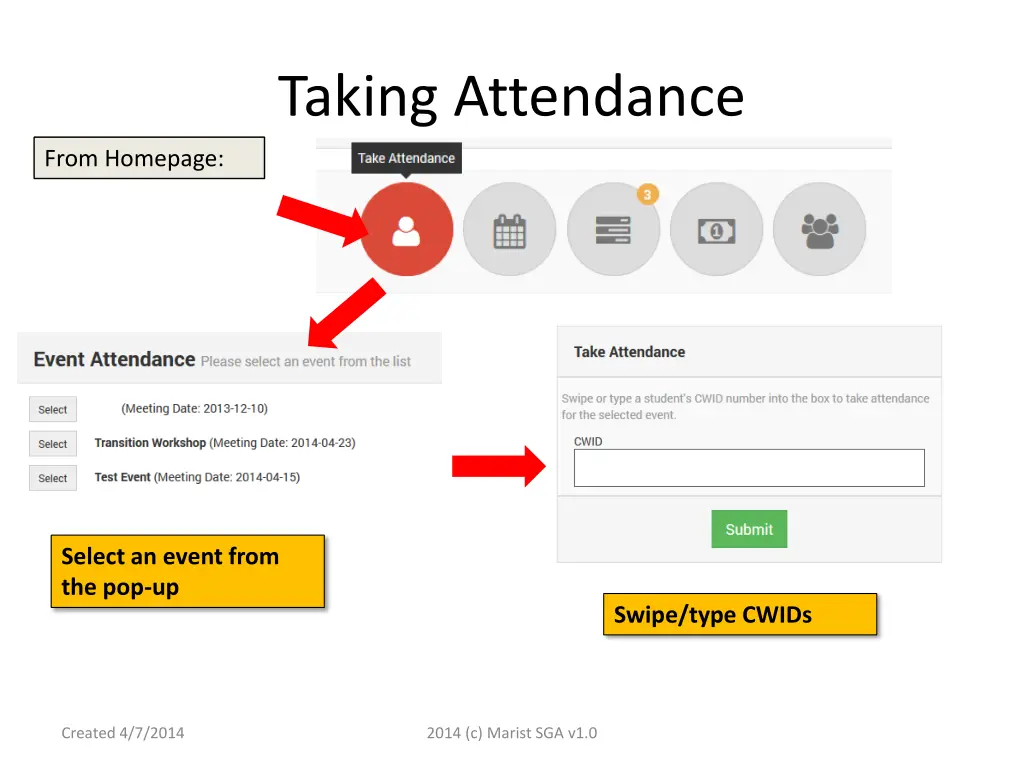 taking attendance