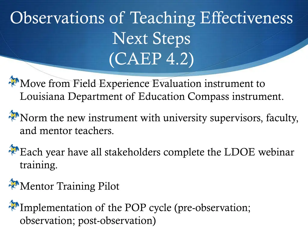 observations of teaching effectiveness next steps