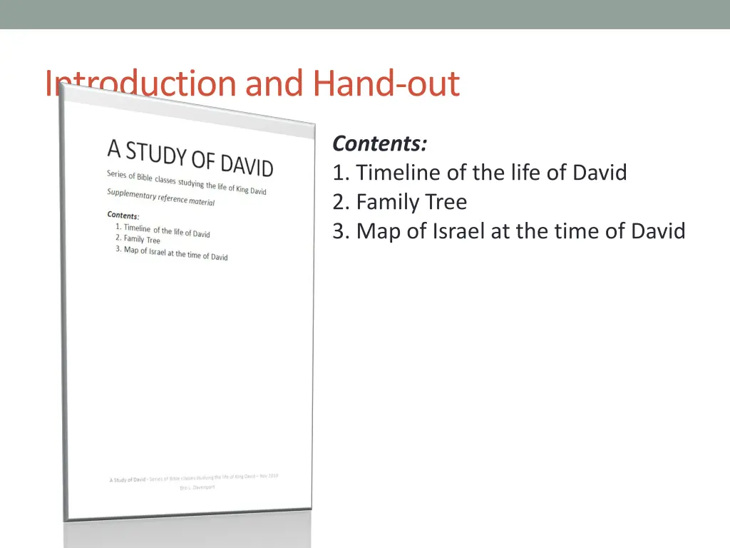 introduction and hand out