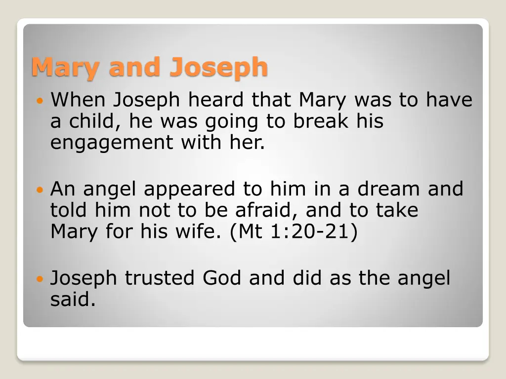 mary and joseph when joseph heard that mary