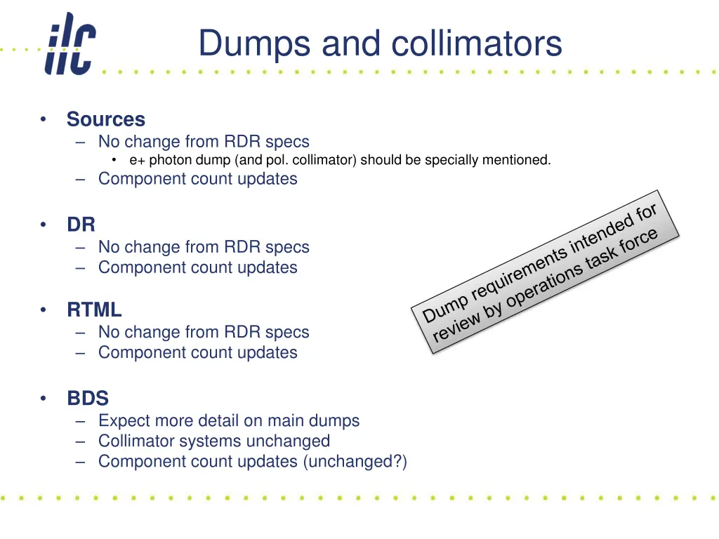 dumps and collimators