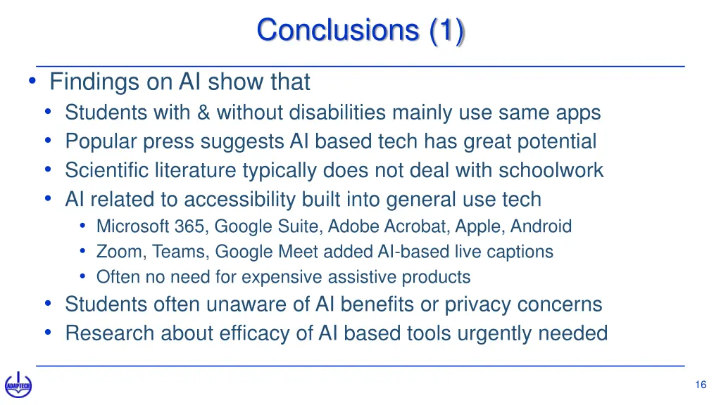 conclusions 1