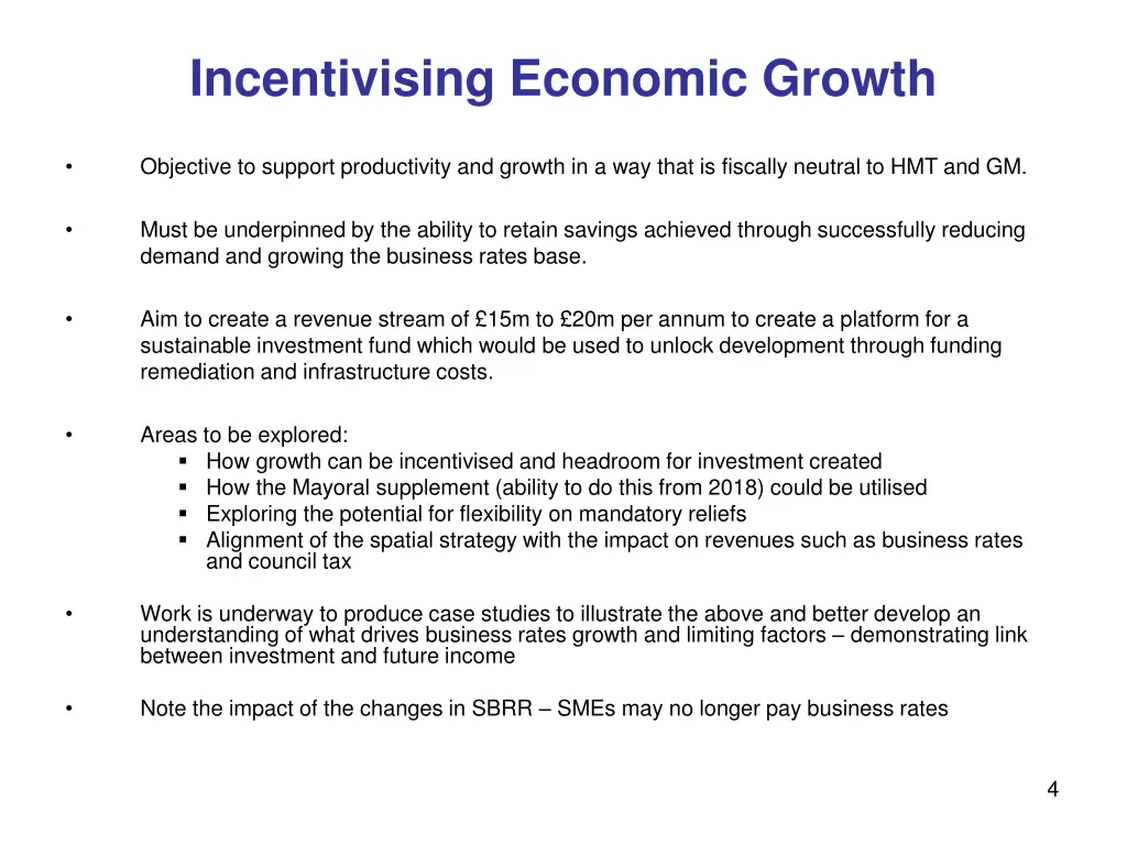 incentivising economic growth