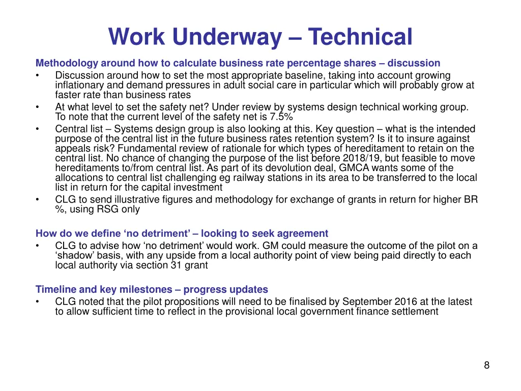 work underway technical