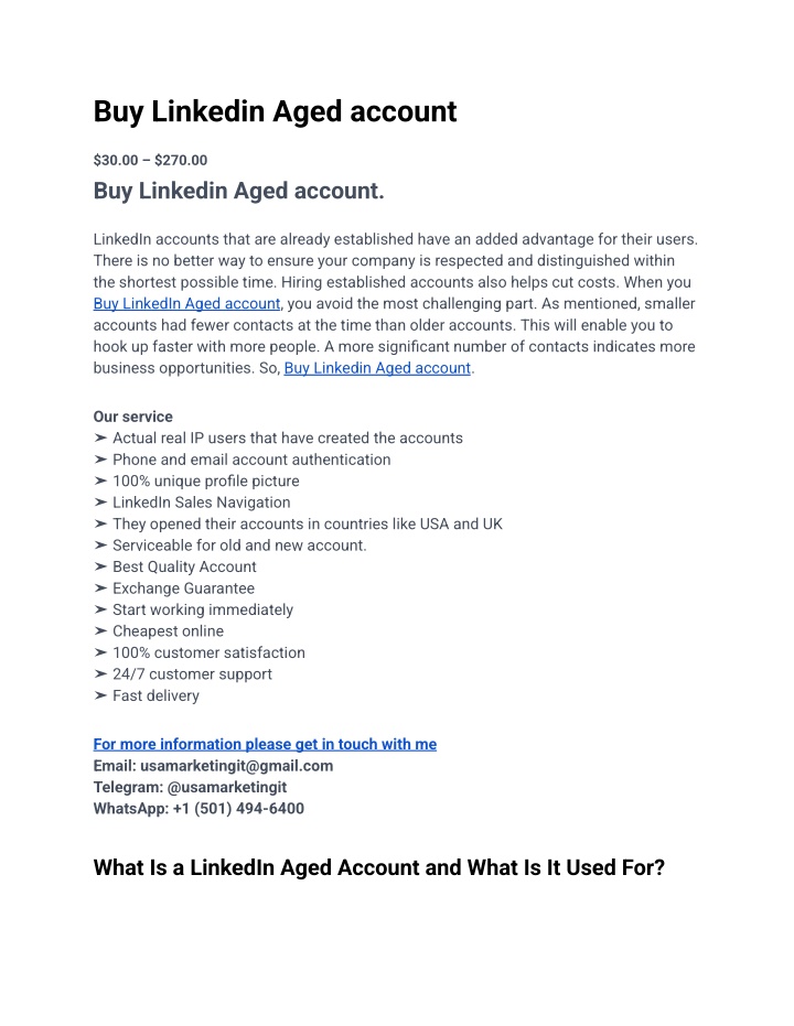 buy linkedin aged account