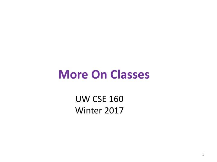 more on classes