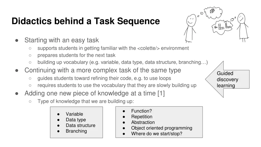 didactics behind a task sequence