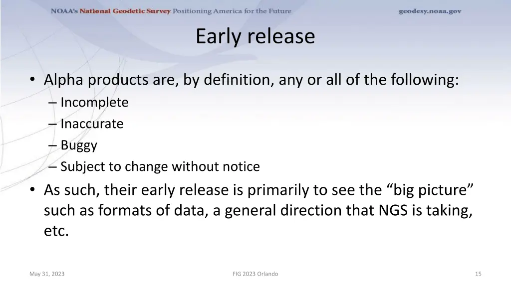 early release 1