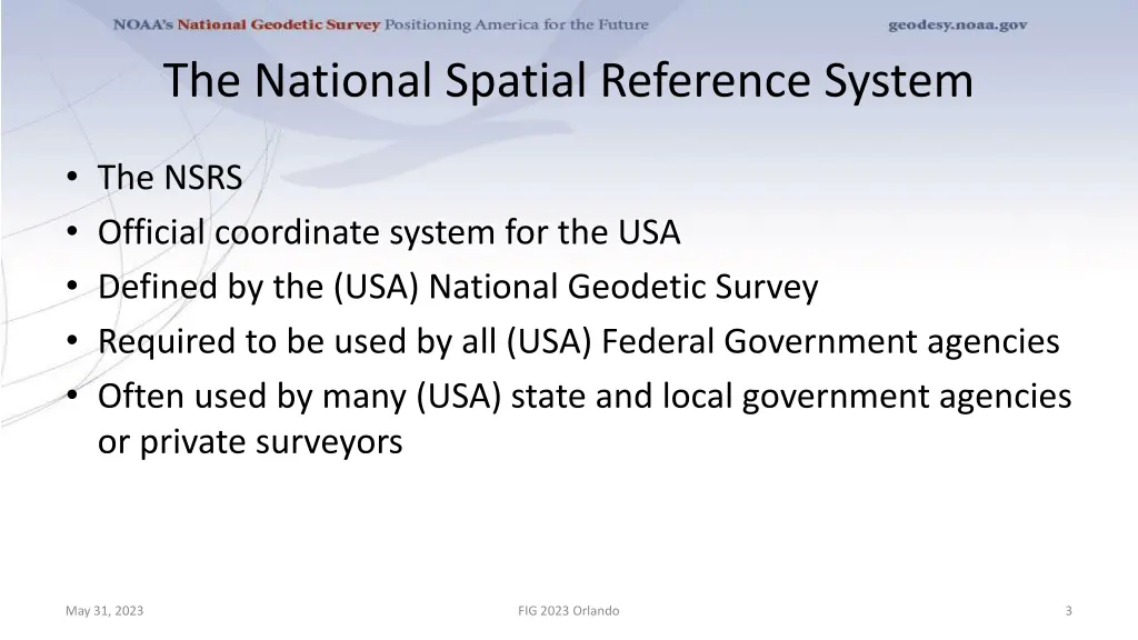 the national spatial reference system