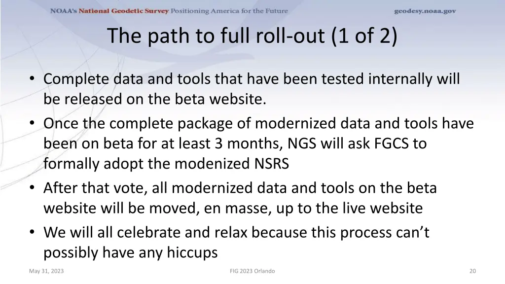 the path to full roll out 1 of 2