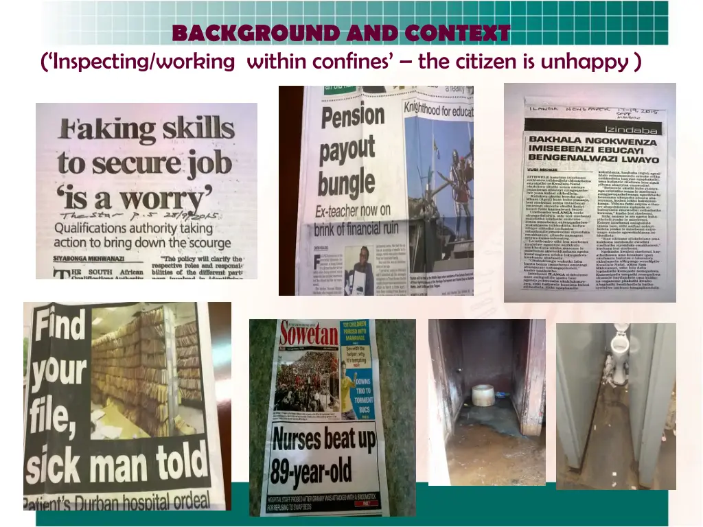 background and context inspecting working within
