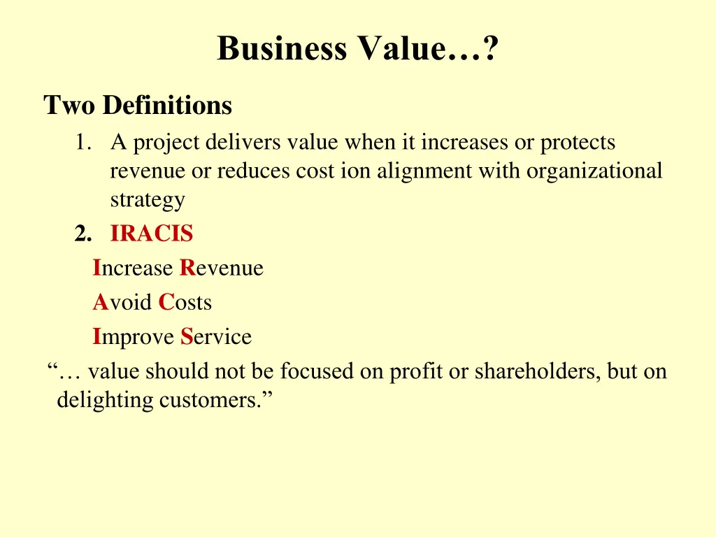 business value