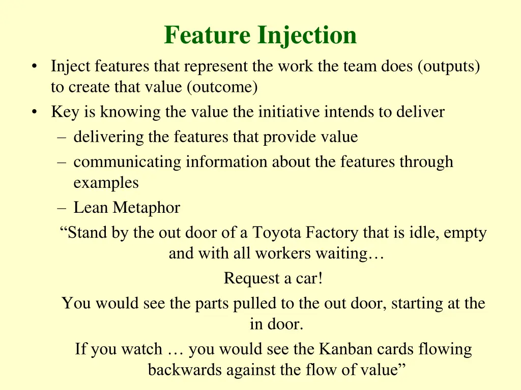feature injection