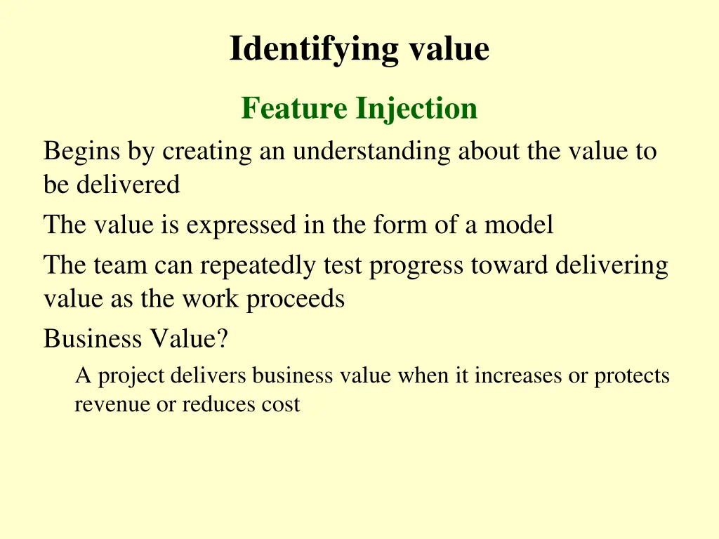 identifying value