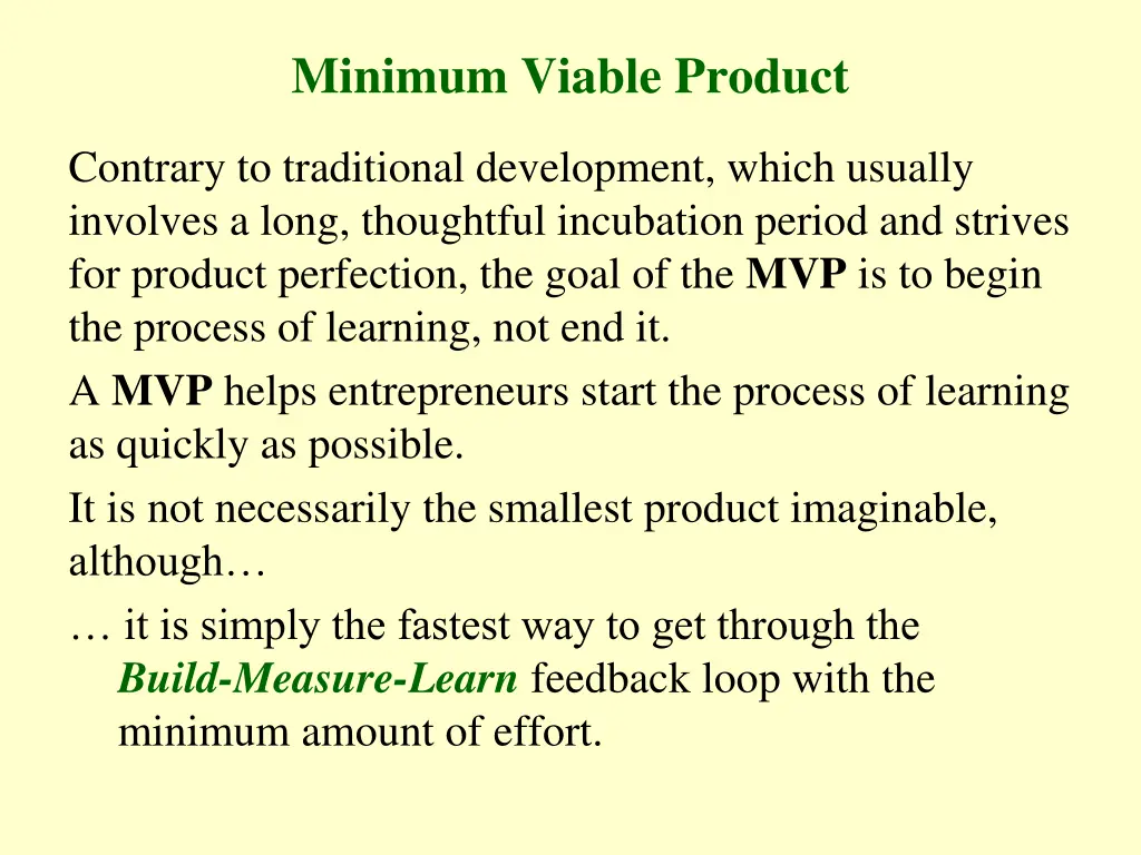 minimum viable product