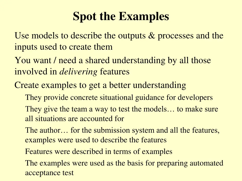 spot the examples