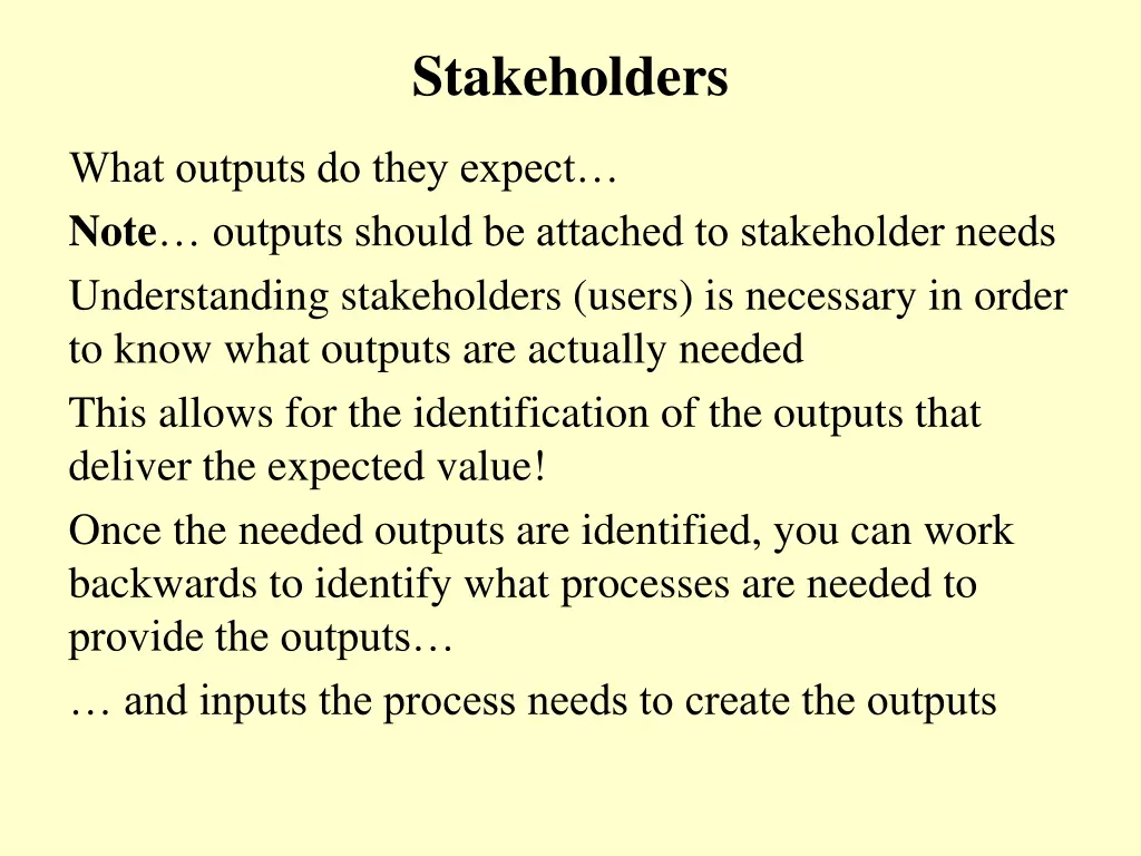 stakeholders