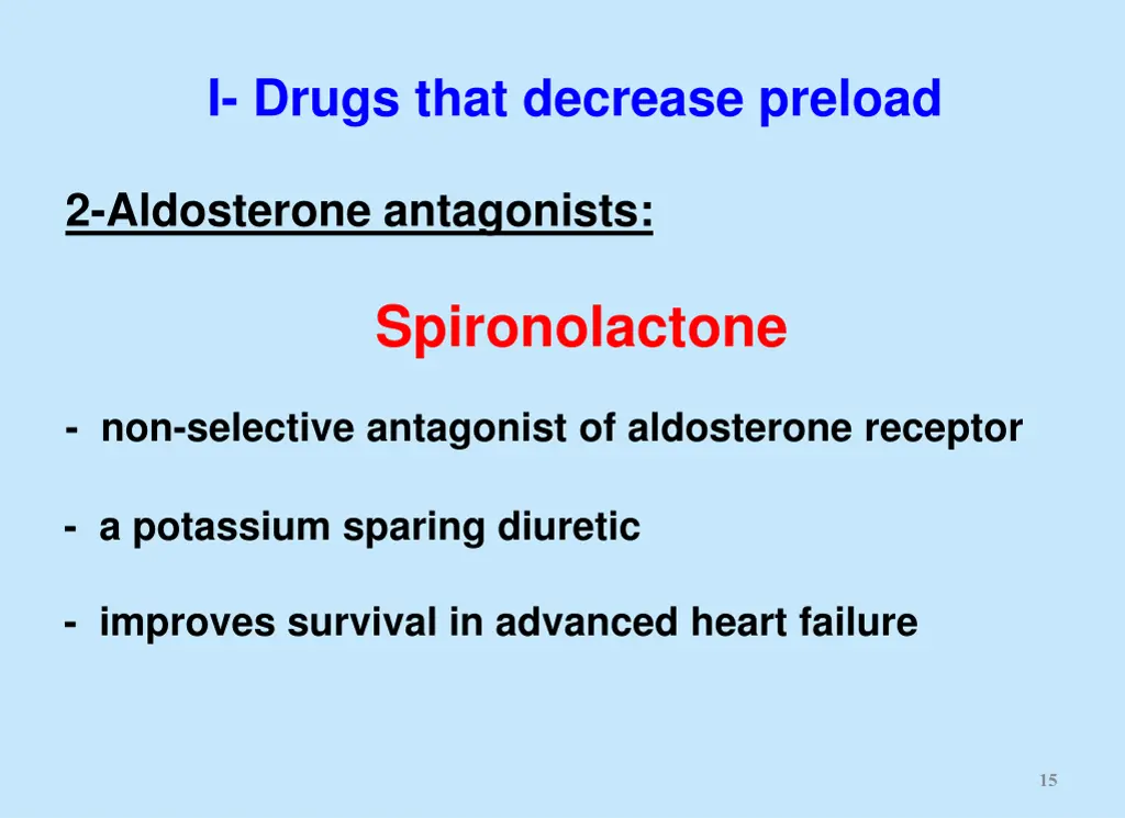 i drugs that decrease preload 1