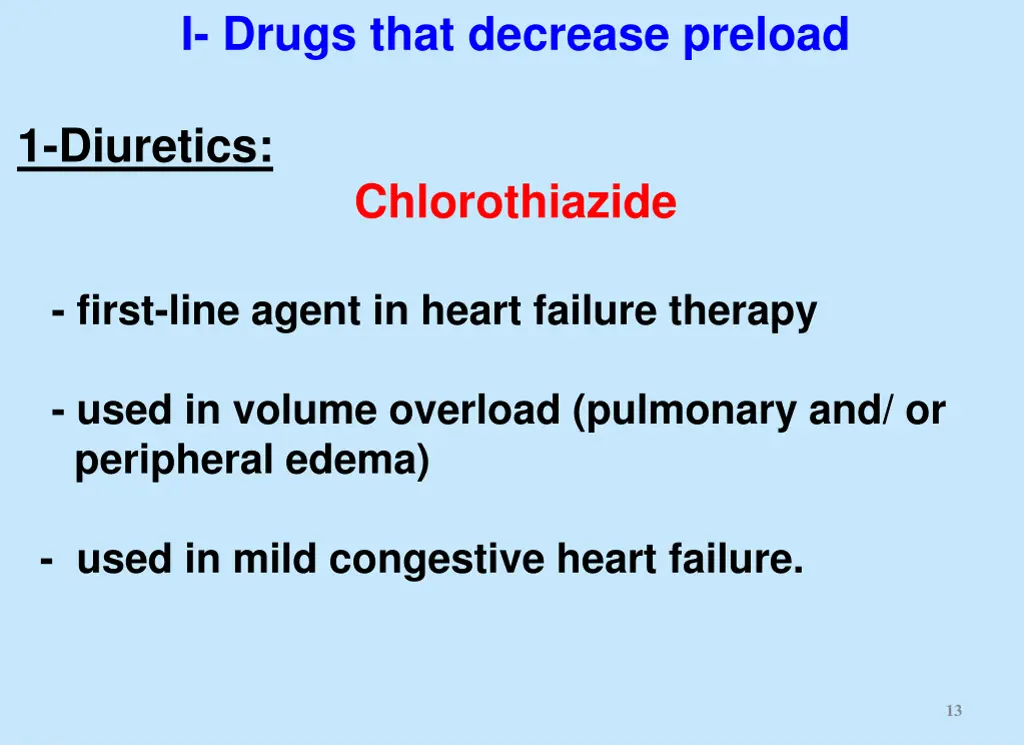 i drugs that decrease preload