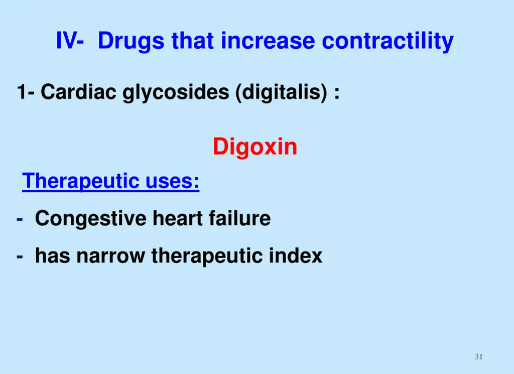 iv drugs that increase contractility 1