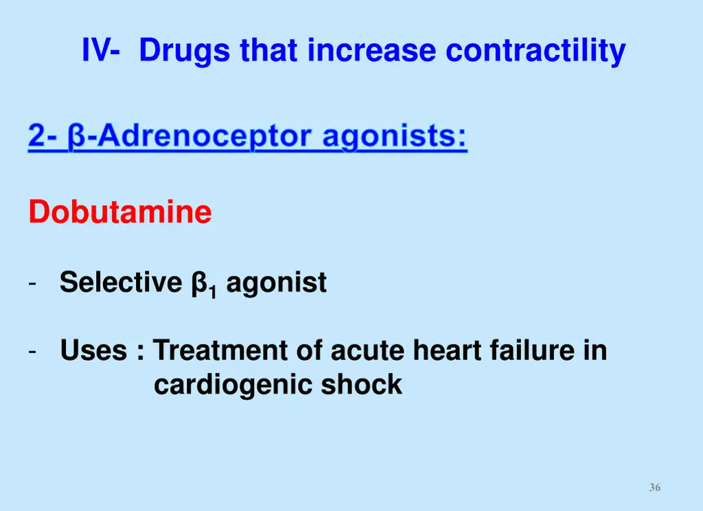iv drugs that increase contractility 3