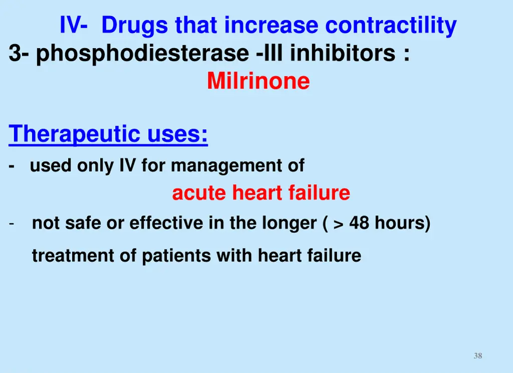 iv drugs that increase contractility 5