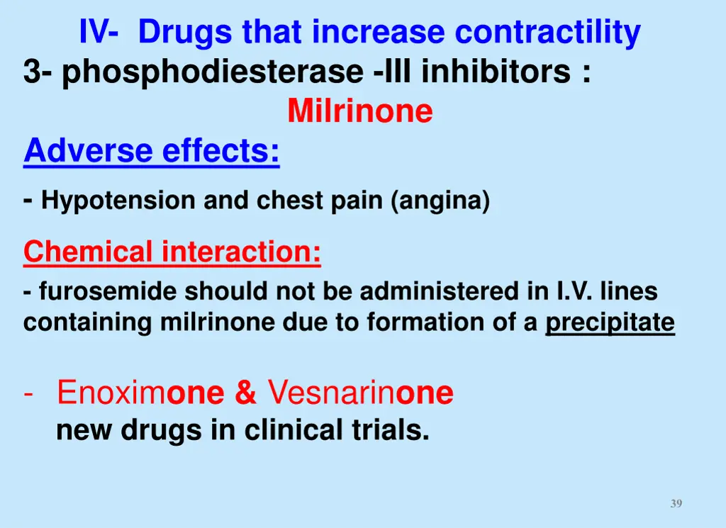 iv drugs that increase contractility 6
