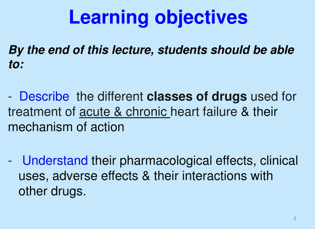 learning objectives