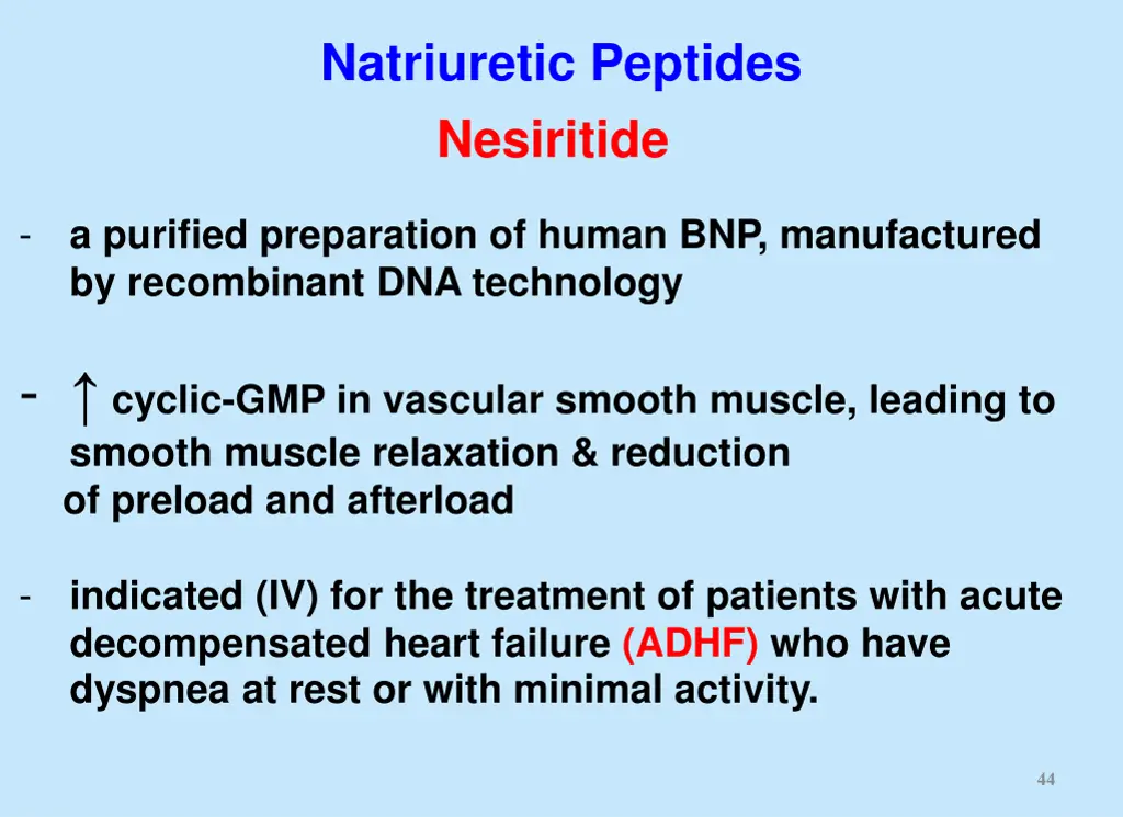 natriuretic peptides nesiritide