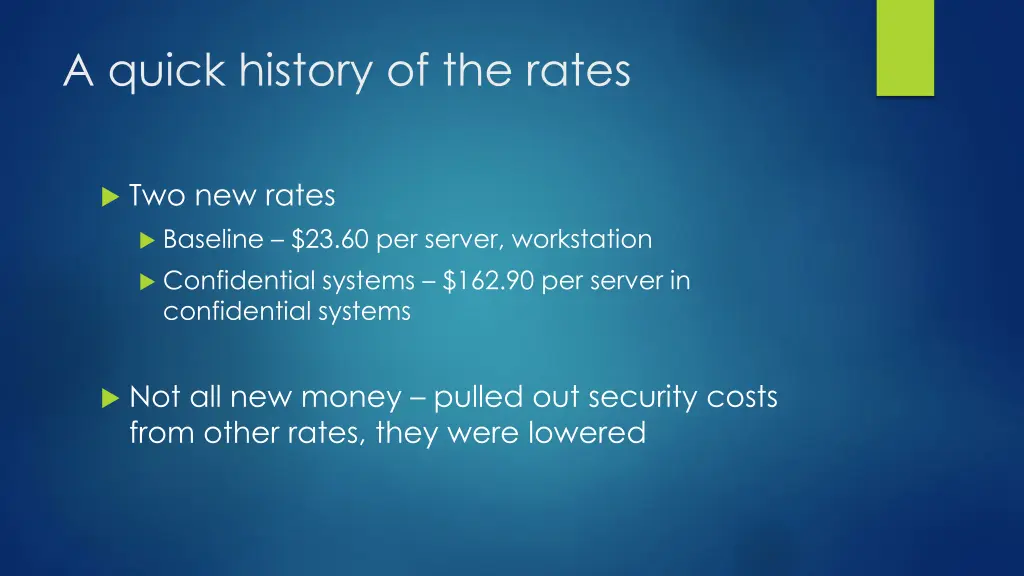 a quick history of the rates
