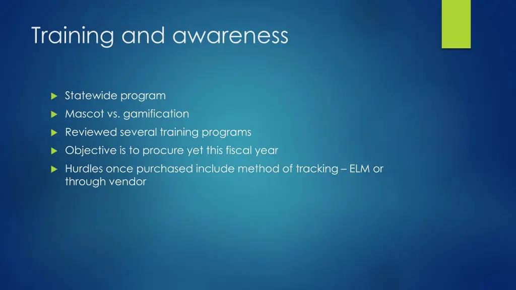 training and awareness