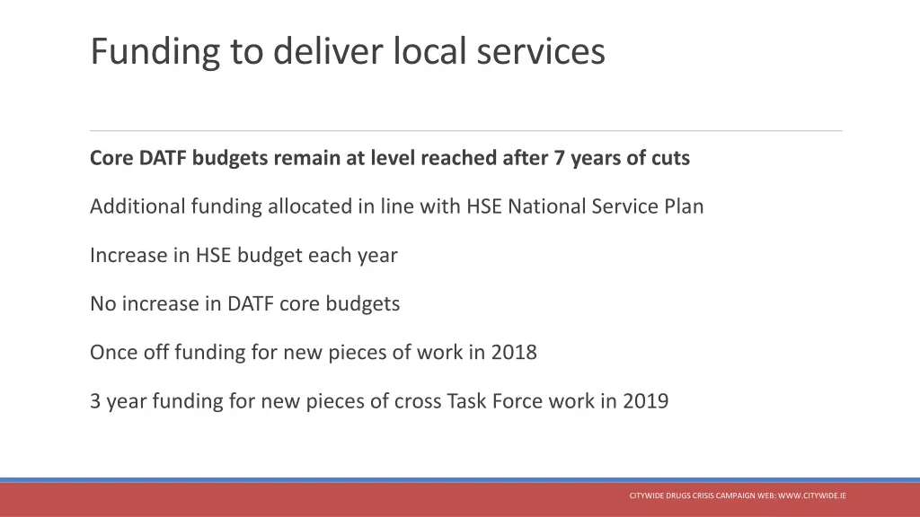 funding to deliver local services