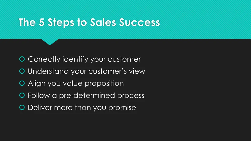 the 5 steps to sales success