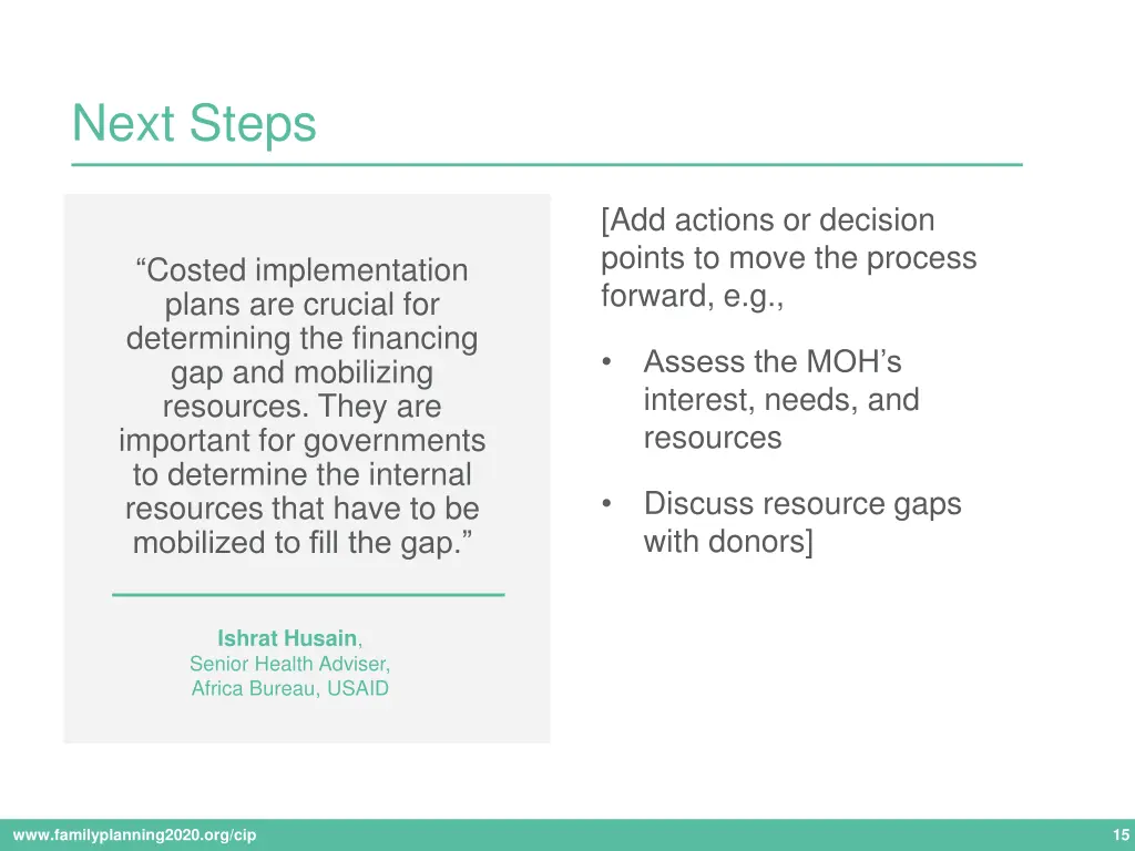 next steps