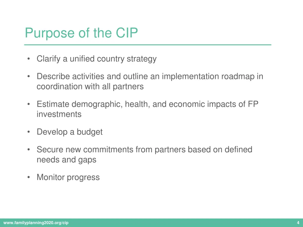 purpose of the cip