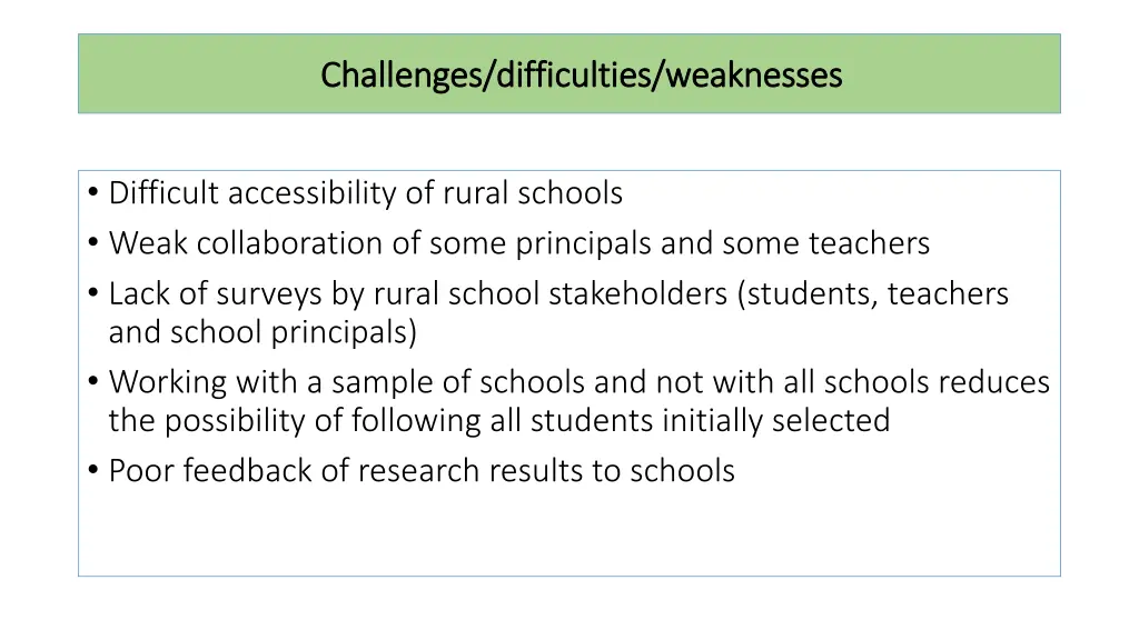 challenges challenges difficulties