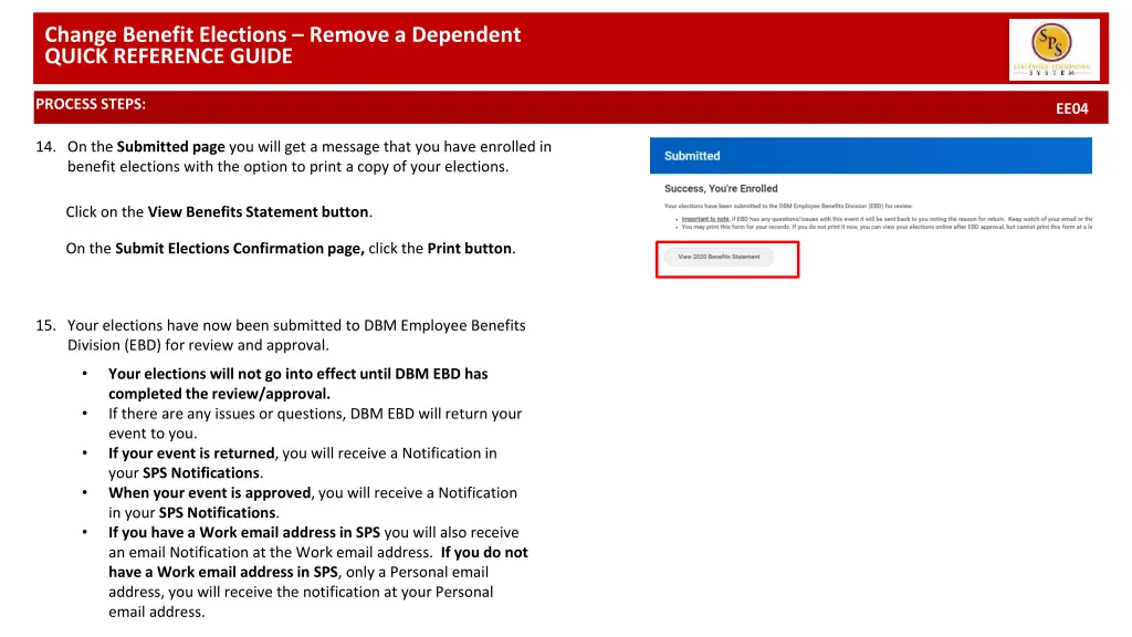 change benefit elections remove a dependent 7