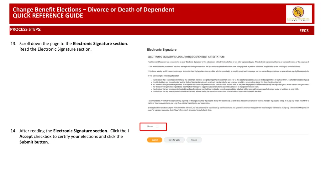 change benefit elections divorce or death 6