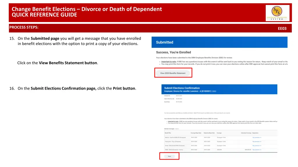 change benefit elections divorce or death 7