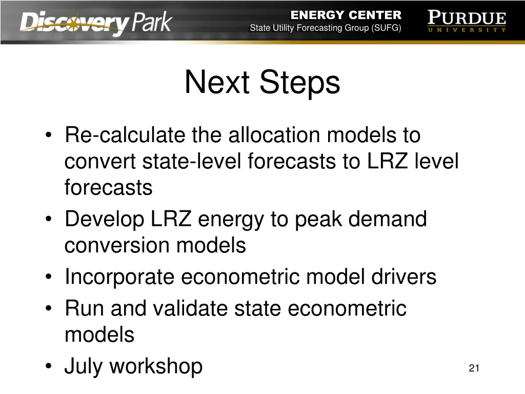 energy center state utility forecasting group sufg 20