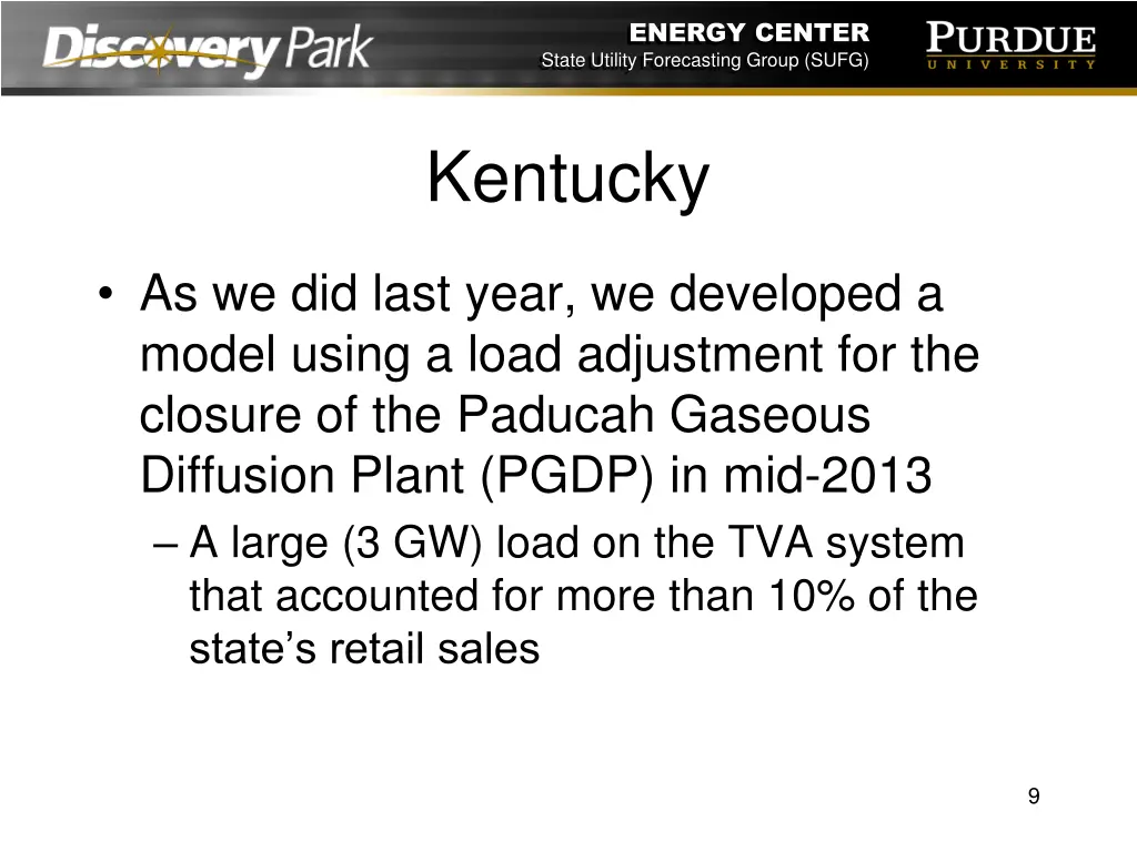 energy center state utility forecasting group sufg 8