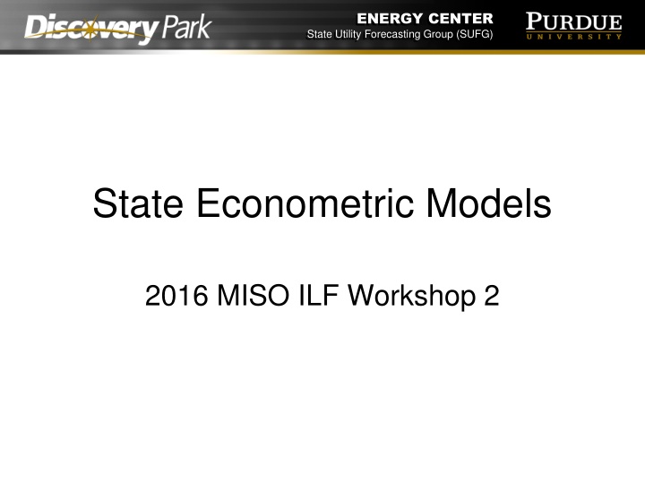 energy center state utility forecasting group sufg