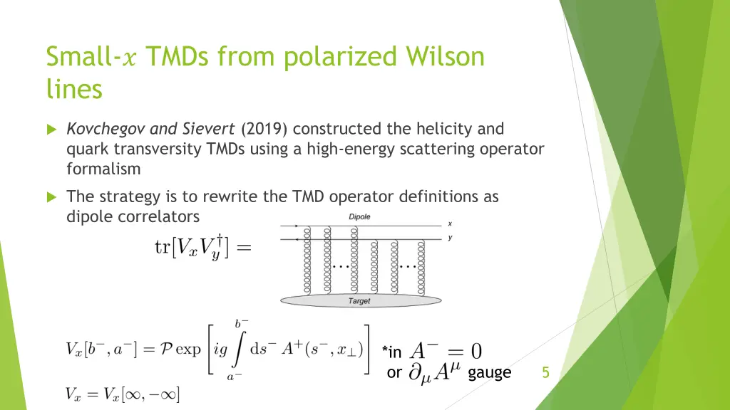small tmds from polarized wilson lines