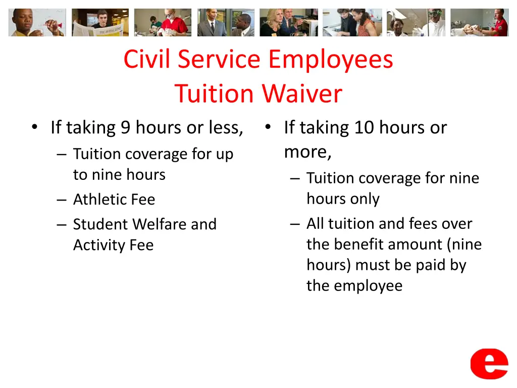 civil service employees tuition waiver