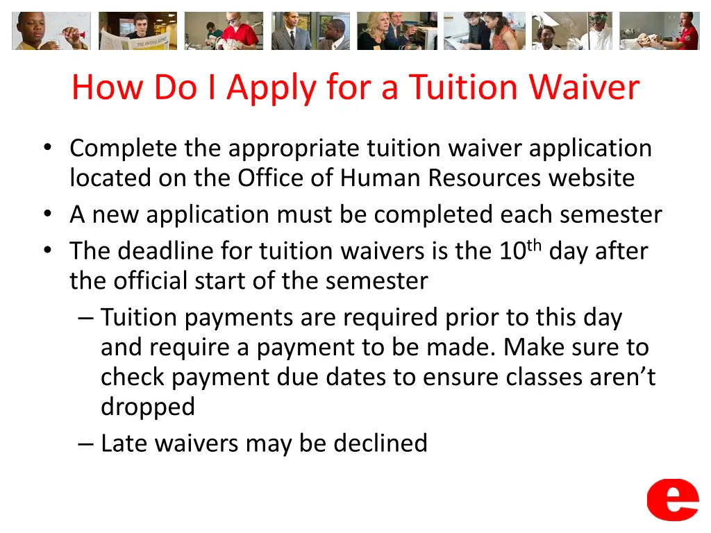 how do i apply for a tuition waiver