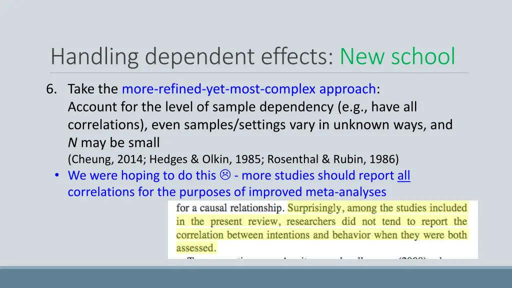 handling dependent effects new school